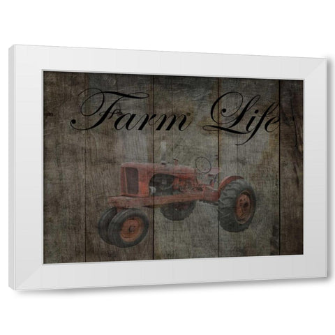 Tractor White Modern Wood Framed Art Print by Lewis, Sheldon