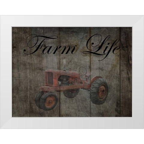 Tractor White Modern Wood Framed Art Print by Lewis, Sheldon