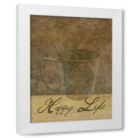 Vintage Cup White Modern Wood Framed Art Print by Lewis, Sheldon