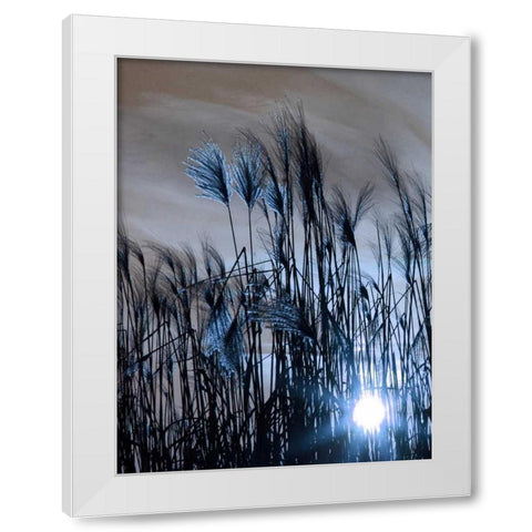 Blue Sunset 1 White Modern Wood Framed Art Print by Lewis, Sheldon