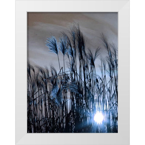 Blue Sunset 1 White Modern Wood Framed Art Print by Lewis, Sheldon