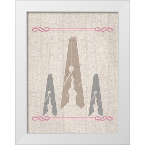 Laundry Pins 2 White Modern Wood Framed Art Print by Lewis, Sheldon