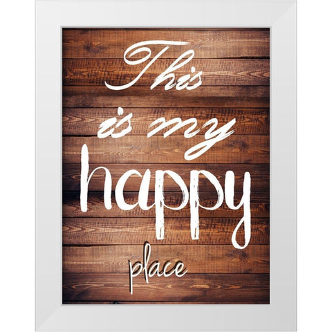 Happy place White Modern Wood Framed Art Print by Lewis, Sheldon