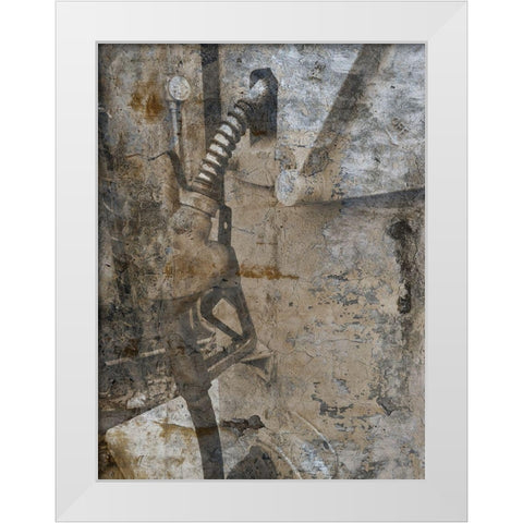 Self Service Pump B White Modern Wood Framed Art Print by Lewis, Sheldon