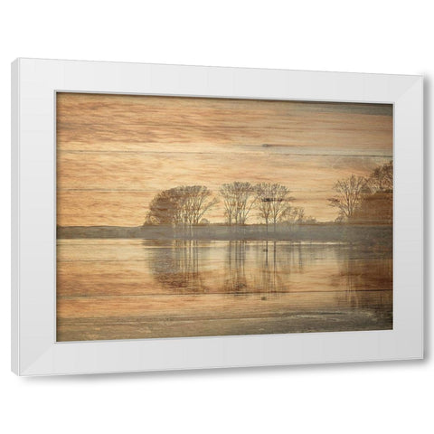 Out Doors White Modern Wood Framed Art Print by Lewis, Sheldon