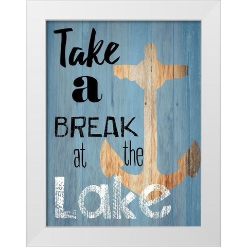 Lake Time White Modern Wood Framed Art Print by Lewis, Sheldon