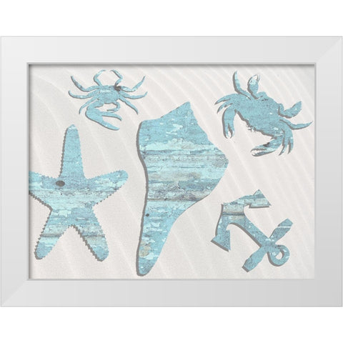 Sandy Bay White Modern Wood Framed Art Print by Lewis, Sheldon