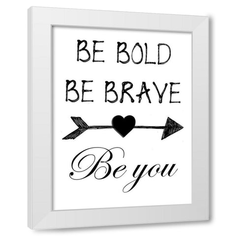 Be You White Modern Wood Framed Art Print by Lewis, Sheldon