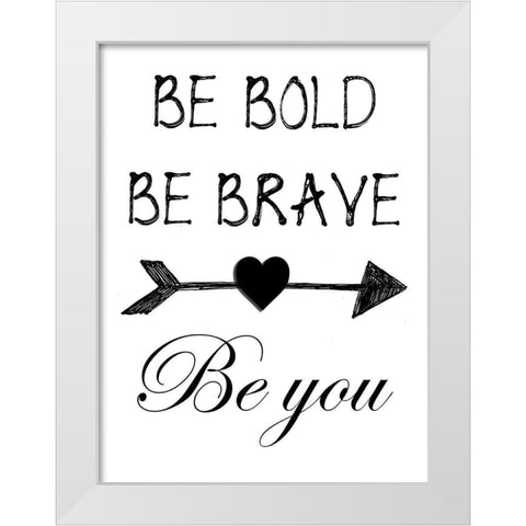 Be You White Modern Wood Framed Art Print by Lewis, Sheldon