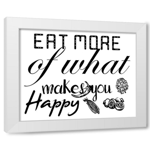 Eat More White Modern Wood Framed Art Print by Lewis, Sheldon