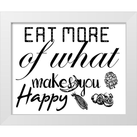 Eat More White Modern Wood Framed Art Print by Lewis, Sheldon