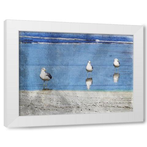 Three Is Company White Modern Wood Framed Art Print by Lewis, Sheldon