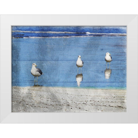 Three Is Company White Modern Wood Framed Art Print by Lewis, Sheldon