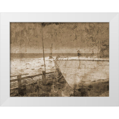Out To Sea White Modern Wood Framed Art Print by Lewis, Sheldon