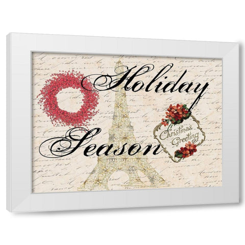 Parisian Holiday White Modern Wood Framed Art Print by Lewis, Sheldon