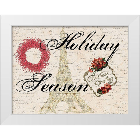 Parisian Holiday White Modern Wood Framed Art Print by Lewis, Sheldon