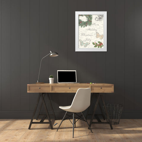 Jolly White Modern Wood Framed Art Print by Lewis, Sheldon