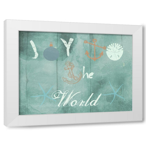 Christmas By The Coast White Modern Wood Framed Art Print by Lewis, Sheldon