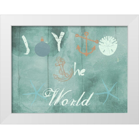 Christmas By The Coast White Modern Wood Framed Art Print by Lewis, Sheldon