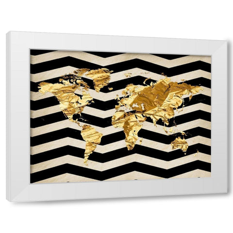 Mapped Out White Modern Wood Framed Art Print by Lewis, Sheldon