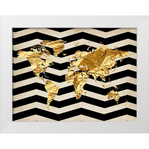 Mapped Out White Modern Wood Framed Art Print by Lewis, Sheldon