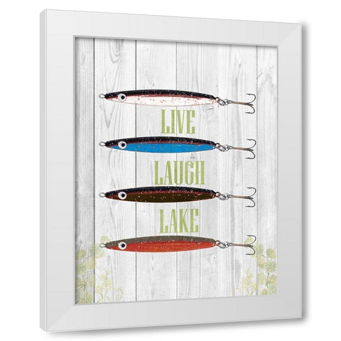 Live Laugh Lake White Modern Wood Framed Art Print by Lewis, Sheldon