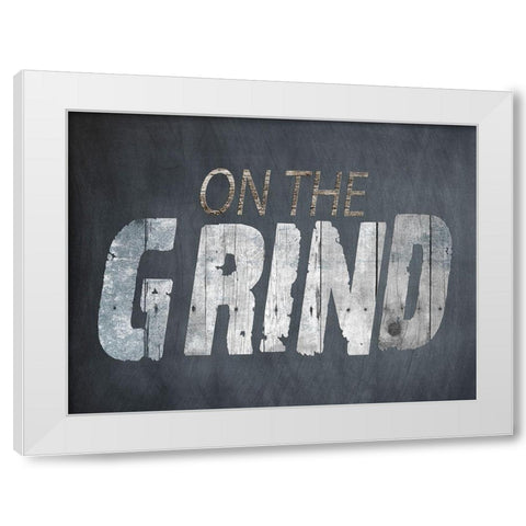On The Grind White Modern Wood Framed Art Print by Lewis, Sheldon