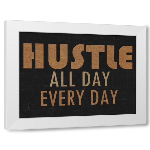 Hustle White Modern Wood Framed Art Print by Lewis, Sheldon