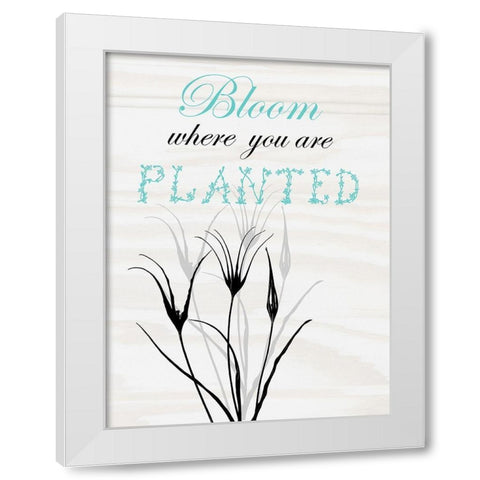 Bloom White Modern Wood Framed Art Print by Lewis, Sheldon