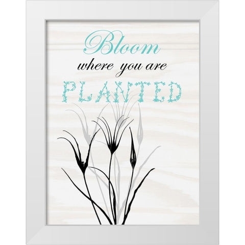 Bloom White Modern Wood Framed Art Print by Lewis, Sheldon