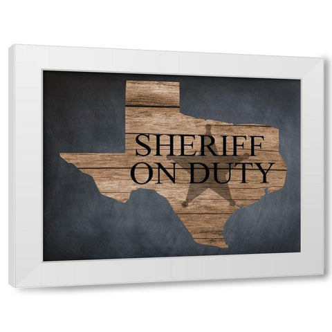 Sheriff White Modern Wood Framed Art Print by Lewis, Sheldon