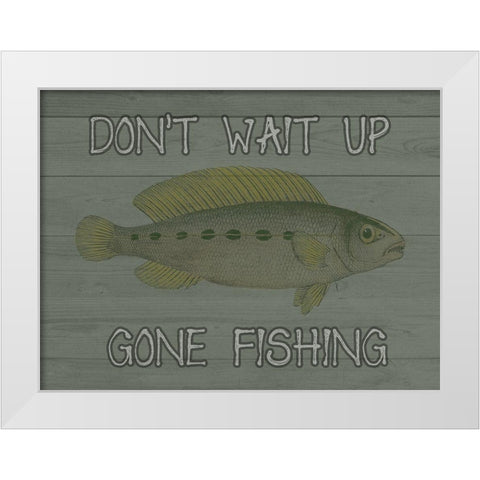 Fishing White Modern Wood Framed Art Print by Lewis, Sheldon
