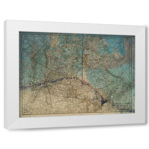 Blue Blue Map Canada White Modern Wood Framed Art Print by Lewis, Sheldon