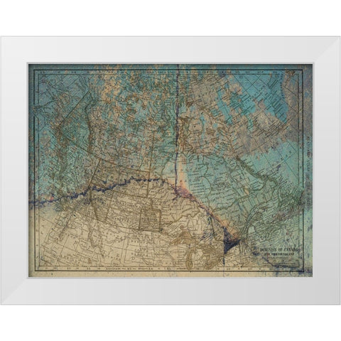 Blue Blue Map Canada White Modern Wood Framed Art Print by Lewis, Sheldon