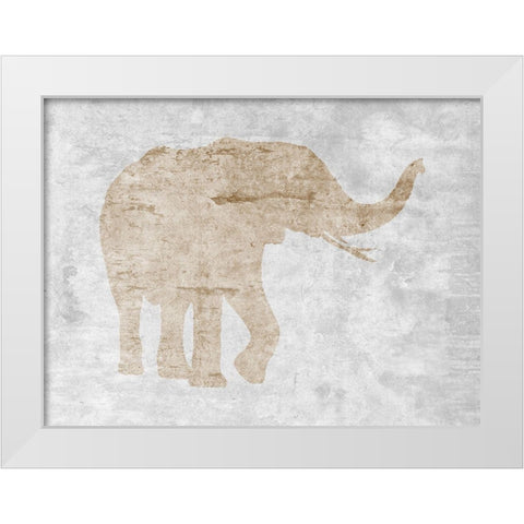 Elephant White Modern Wood Framed Art Print by Lewis, Sheldon
