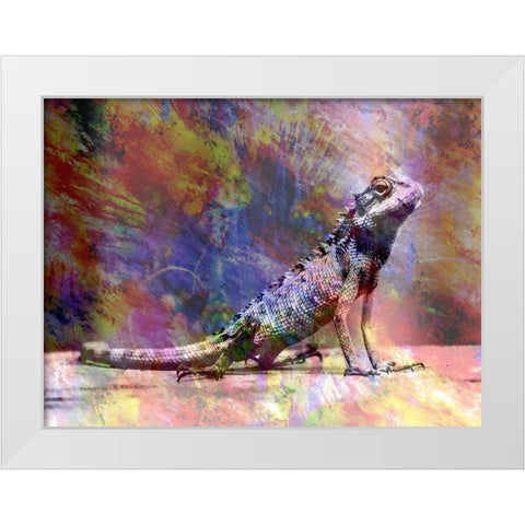 Hello Geco White Modern Wood Framed Art Print by Lewis, Sheldon