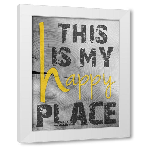 Place Of Happiness White Modern Wood Framed Art Print by Lewis, Sheldon