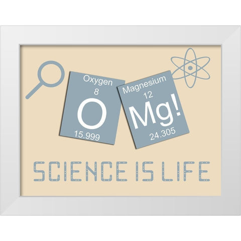 OMG White Modern Wood Framed Art Print by Lewis, Sheldon
