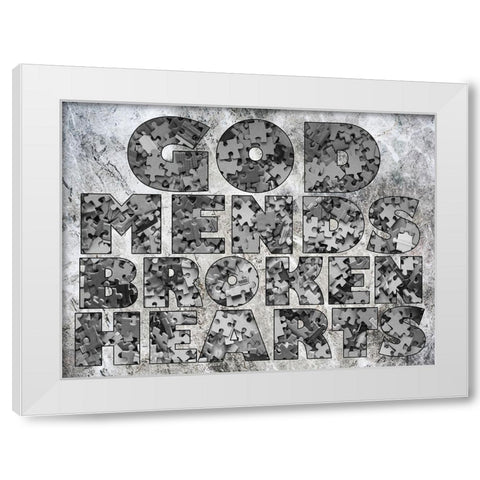 God Is At Work White Modern Wood Framed Art Print by Lewis, Sheldon