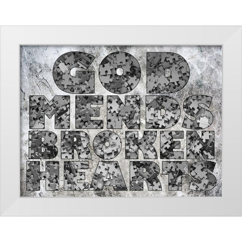 God Is At Work White Modern Wood Framed Art Print by Lewis, Sheldon