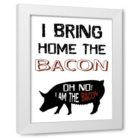 Bacon Boss White Modern Wood Framed Art Print by Lewis, Sheldon