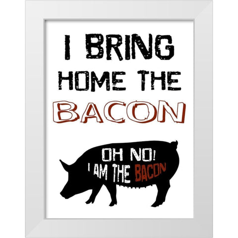 Bacon Boss White Modern Wood Framed Art Print by Lewis, Sheldon