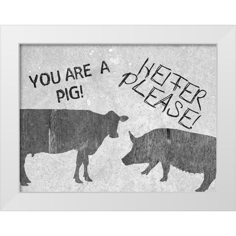 Heifer Please! White Modern Wood Framed Art Print by Lewis, Sheldon