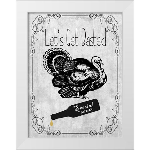 Basted White Modern Wood Framed Art Print by Lewis, Sheldon
