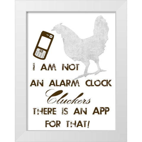 Rooster White Modern Wood Framed Art Print by Lewis, Sheldon
