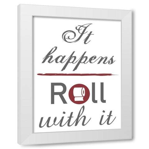 Roll With It White Modern Wood Framed Art Print by Lewis, Sheldon