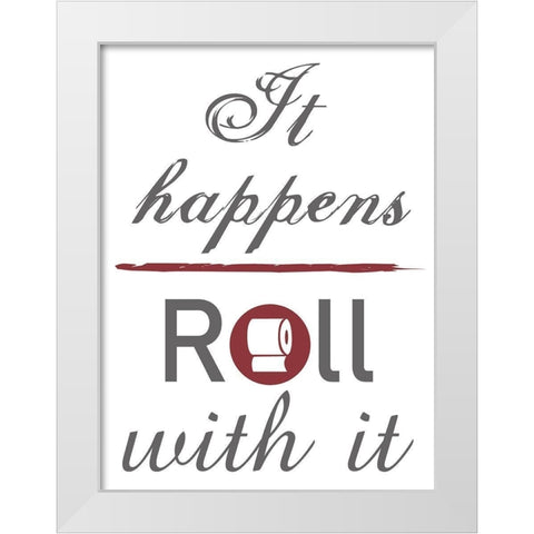 Roll With It White Modern Wood Framed Art Print by Lewis, Sheldon