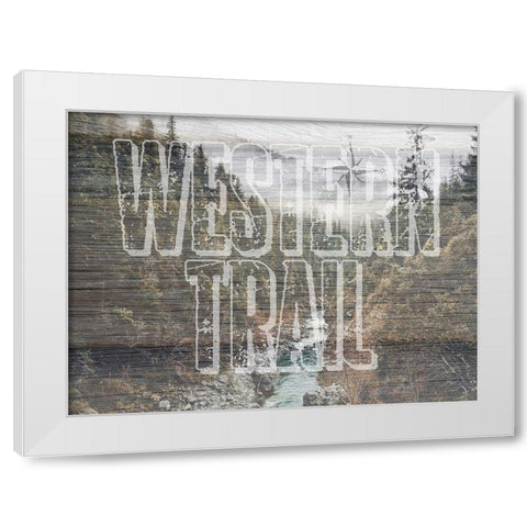 Western Trail White Modern Wood Framed Art Print by Lewis, Sheldon