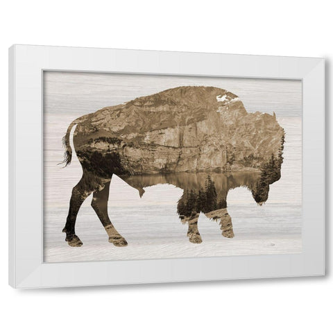 Western Mountain White Modern Wood Framed Art Print by Lewis, Sheldon