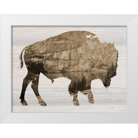 Western Mountain White Modern Wood Framed Art Print by Lewis, Sheldon